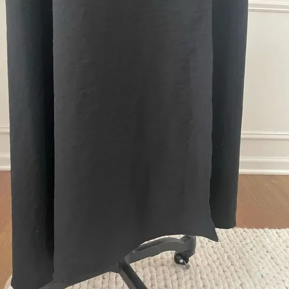 SHEIN Black Shoulder Tie Midi Dress Smocked Back M 6 - Picture 6 of 8